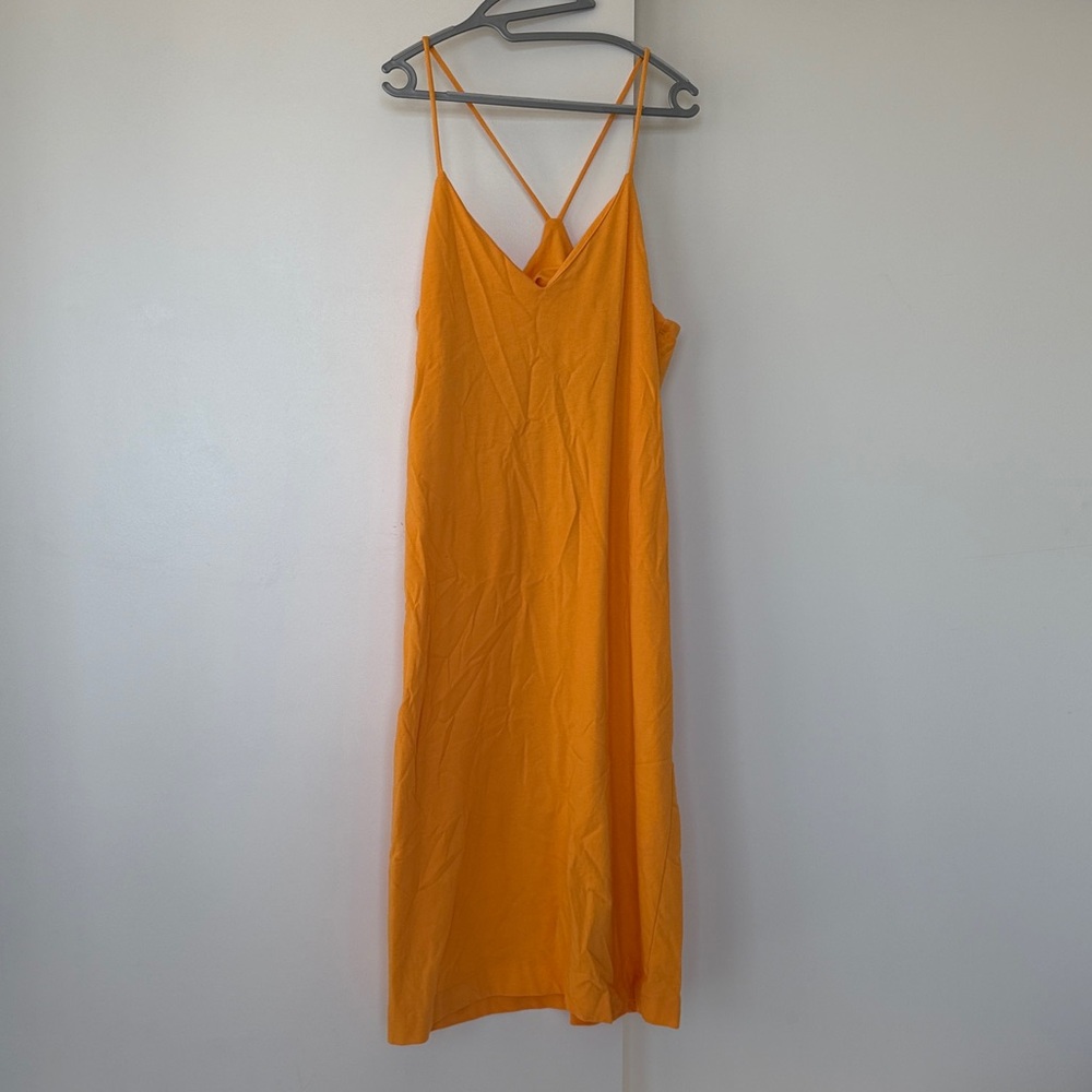 Zara Vibrant Orange Midi Dress